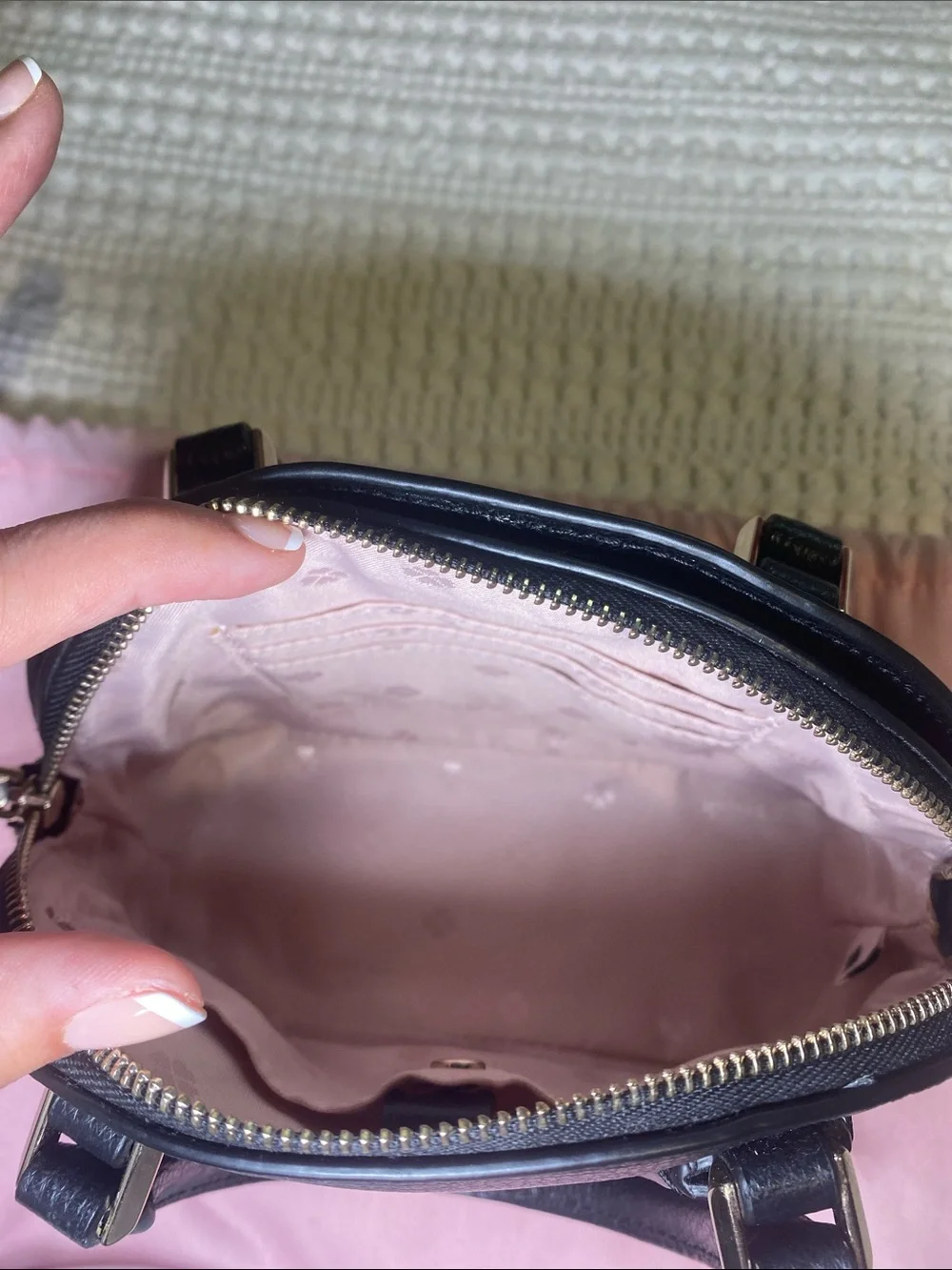 Like New Kate Spade Black Leather Mini Top Handle bag with Gold Hardware🖤✨